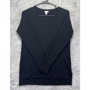 Halogen‎ 100% Cashmere Black V-neck Sweater Size XXS Long Sleeve Womens Classic